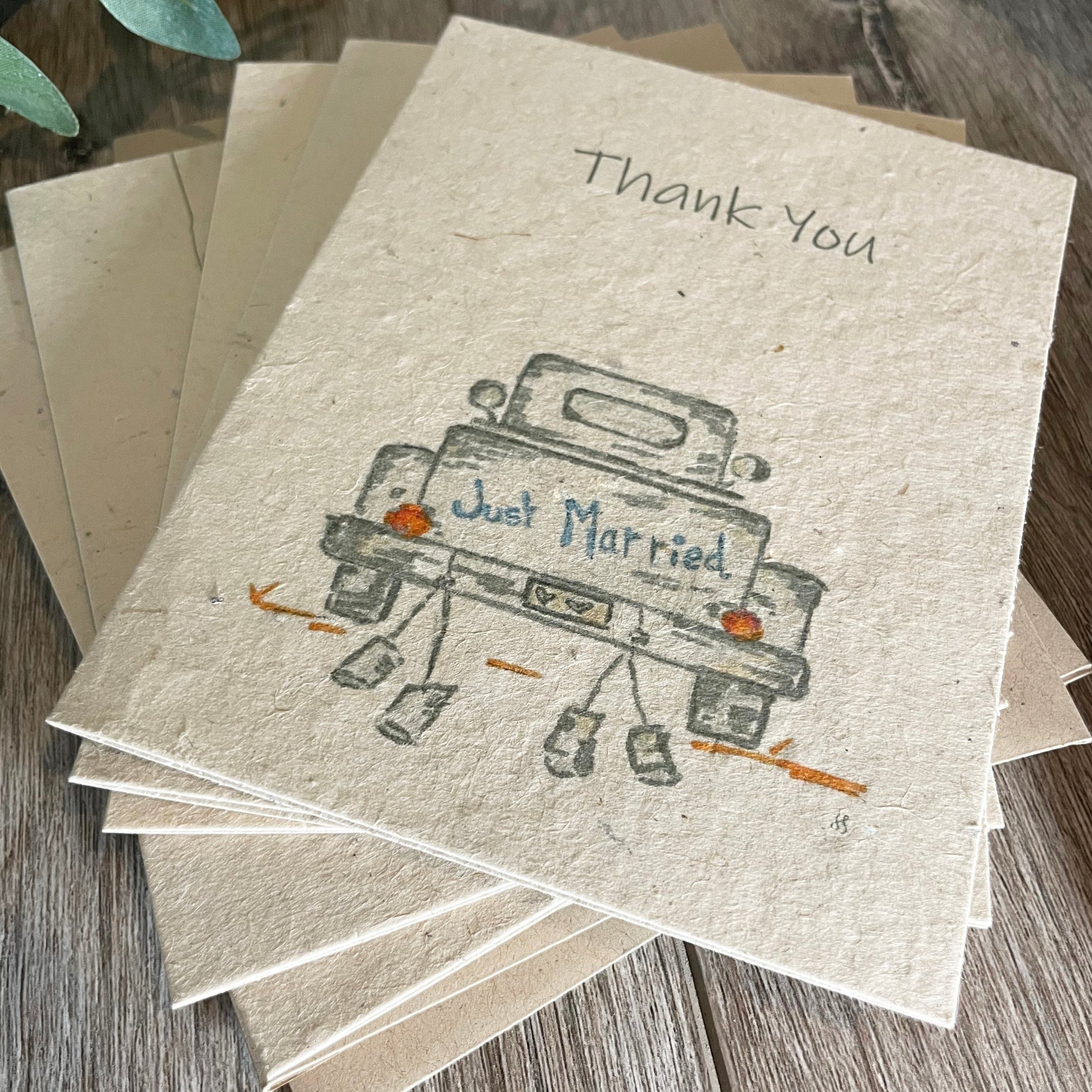 Thank you card. Wedding. Farmhouse. Rustic. Plantable Card. Wildflower Seed paper. plantable card. truck . thank you for guests.