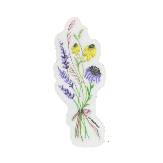 wildflower sticker. birthday. floral. anniversary. valentines. bridal shower.