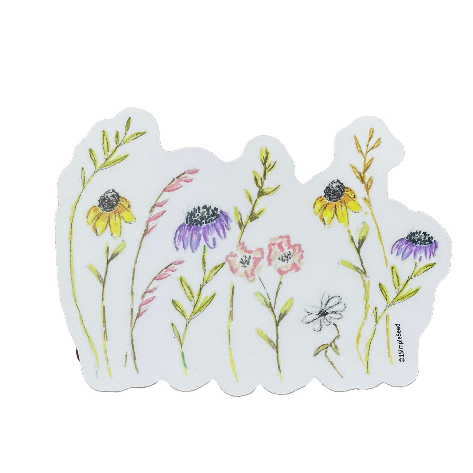 wildflower sticker. anniversary. birthday. celebration. gift. Stickers. Floral.