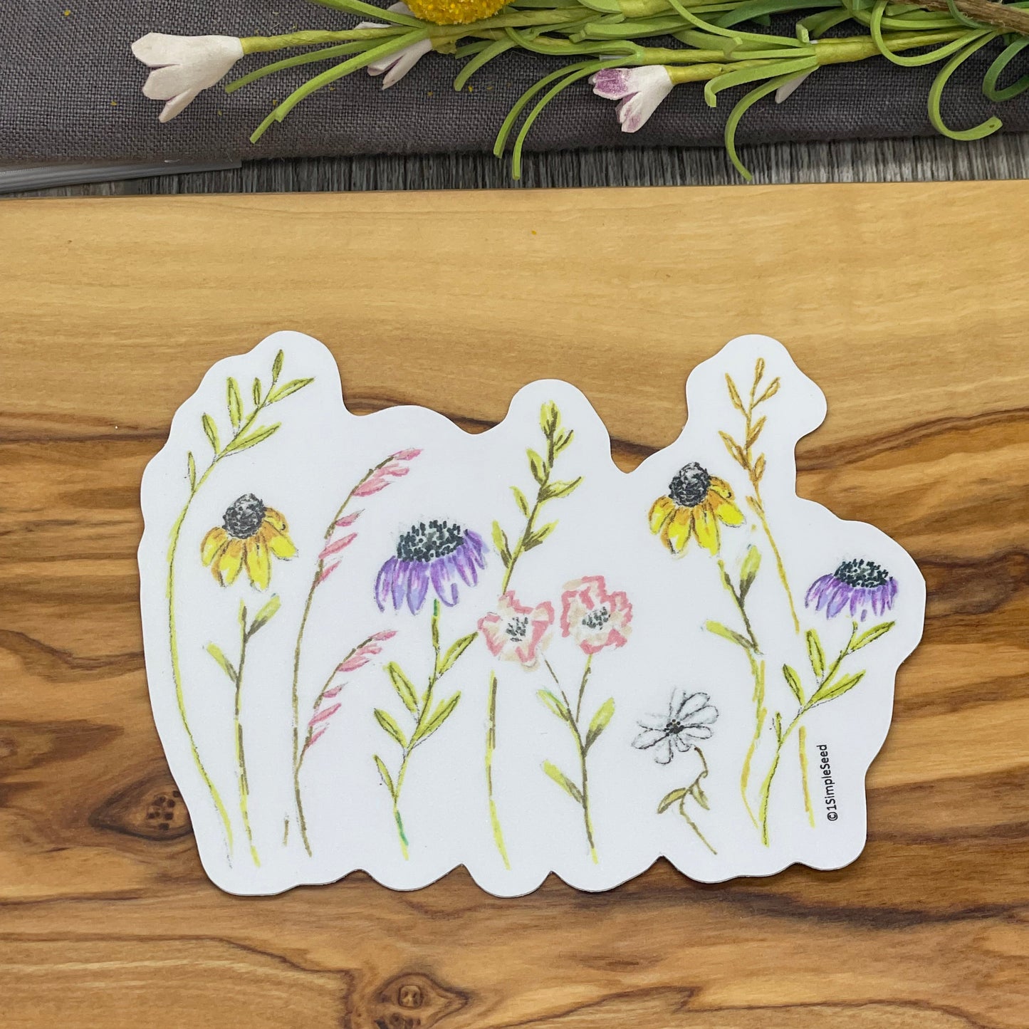 wildflower sticker. anniversary. birthday. celebration. gift. Stickers. Floral.