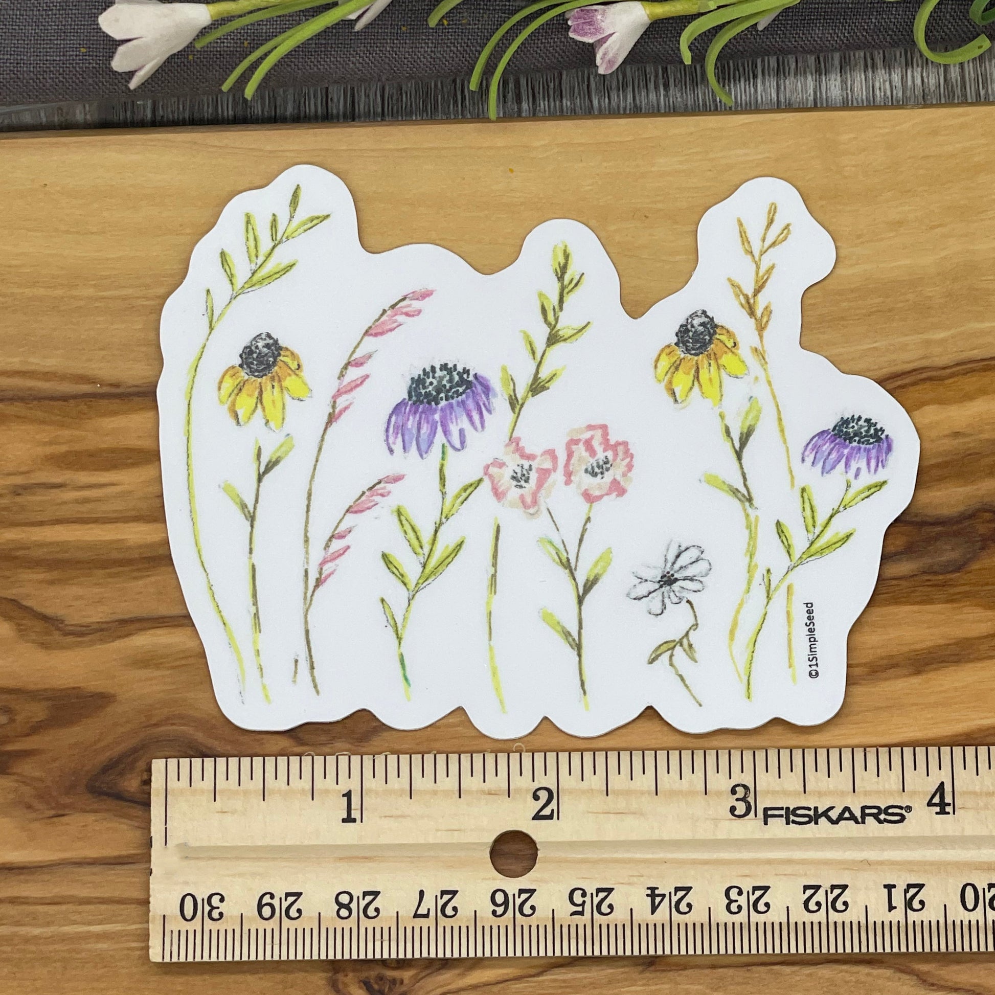 wildflower sticker. anniversary. birthday. celebration. gift. Stickers. Floral.