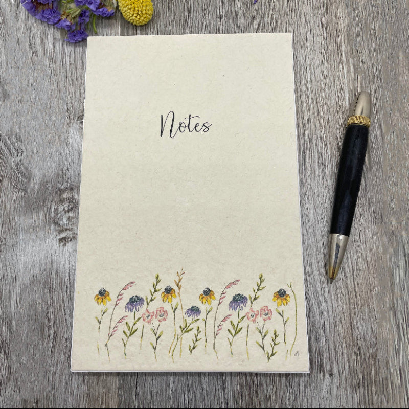notepad. writing pad. gift. birthday. anniversary. graduation. holiday. christmas. plantable paper. rabbit. bunny. wildflowers. sunflowers. kids. teacher