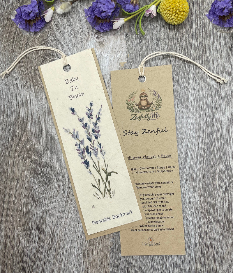 custom bookmark.  Plantable paper. Wildflower seed paper.