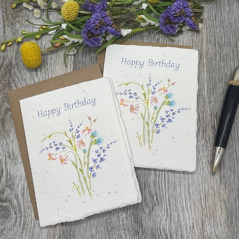 birthday wildflowers. seeded paper.