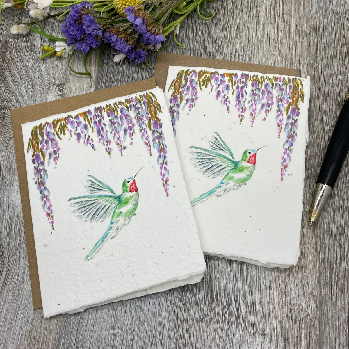 wisteria wildflower seed paper. Hummingbirds
