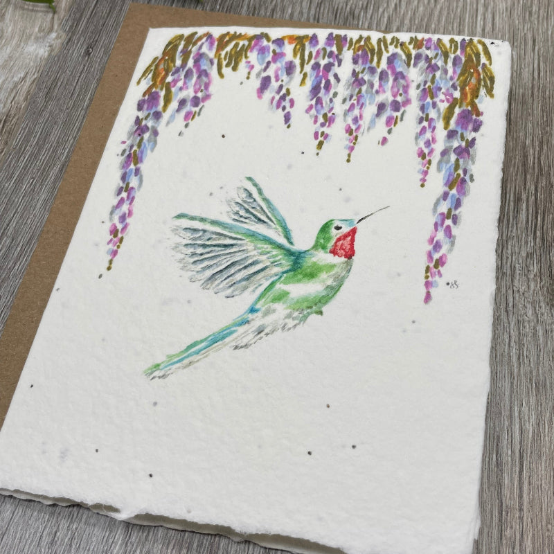Hummingbird. Plantable Cards